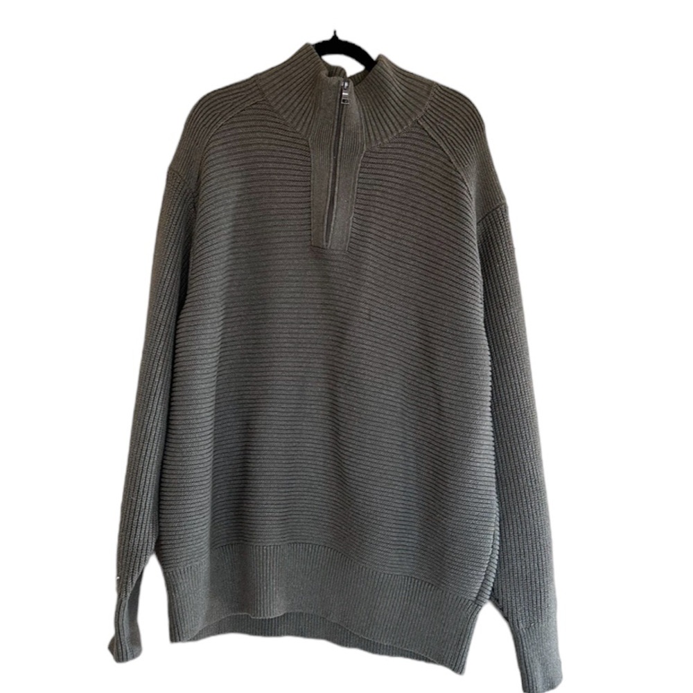 NWOT Banana Republic FRENCH RIB HALF-ZIP Pullover Sweater - Picture 2 of 3